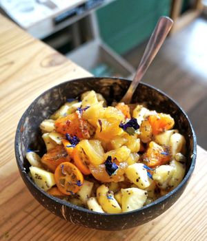 Brunch: fruit salad at La Dame au Cerf in Nice