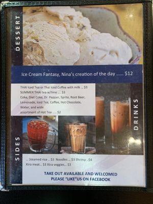 Drinks & desserts at Keen Kow Thai Food in Ninilchik