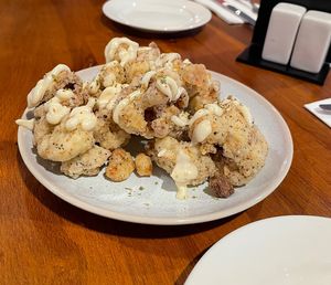 Tempura cauliflower starter  at Bridgeway Hotel Kitchen in Pooraka