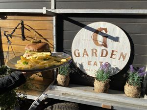Burger and Chips  at Garden Eats in Dwellingup