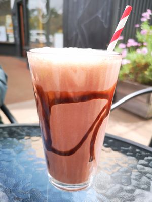 Turkish Delight Milkshake made with oat milk at Garden Eats in Dwellingup