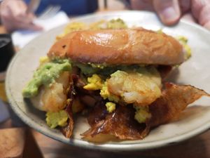 Already started on the Early Riser bagel (vegan option) at Garden Eats in Dwellingup