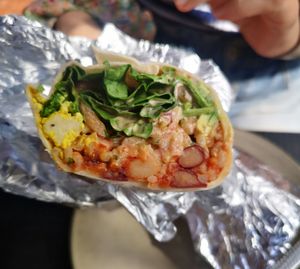 Brekkie Burrito (made vegan) at Garden Eats in Dwellingup