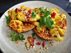 Flower Power bagel at Garden Eats in Dwellingup