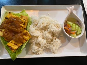 Vegan satay - the rice is additional.   at Thai Paradise in Las Vegas
