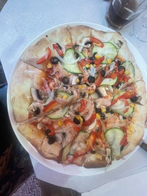 Vegan pizza   at Gastronomia Italiana in Cascais
