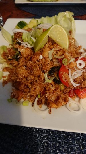 Kao padd (fried rice with tofu and vegetables), 140 sek. at Nickys Thai in Hagersten