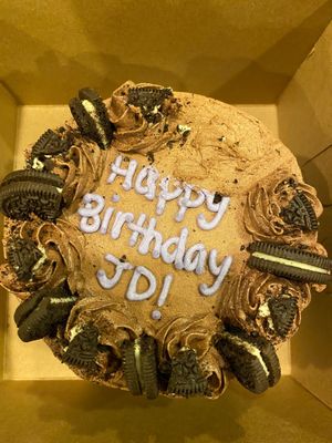 Vanilla cake with chocolate icing at Rosa Bakes in Chantilly