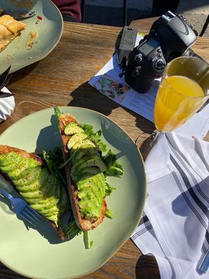 OG avocado toast + mimosa at El Avocado in La Jolla