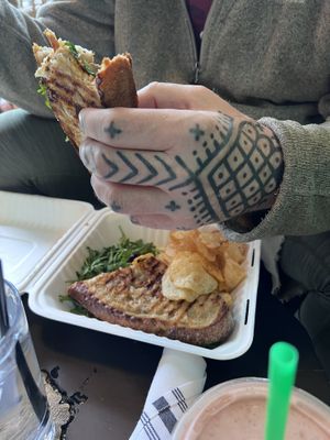 Pizza panini  #Veganuary at El Avocado in La Jolla