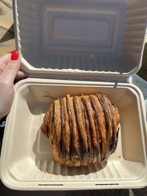 Split Bakery chocolate croissant   at El Avocado in La Jolla