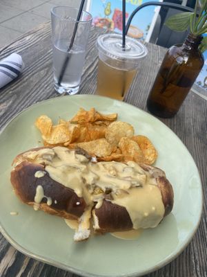 Philly « Steak » sandwich with cashew cheese   at El Avocado in La Jolla