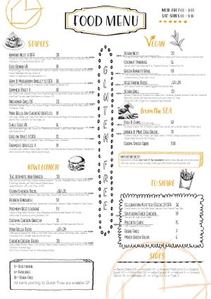 Menu January 2021 at Onehunga Cafe in Auckland
