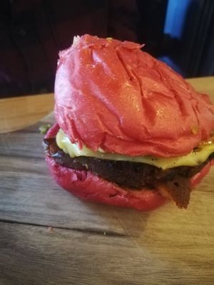 Beelzebub burger at Seitan's Corner in Bristol