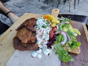 Yummy kebab at Seitan's Corner in Bristol