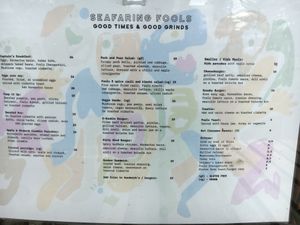 Food menu at Seafaring Fools in Glenelg