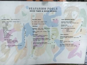 Drinks menu  at Seafaring Fools in Glenelg