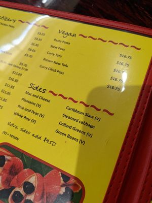 Vegan options at Red Stripes Caribbean Cuisine & Lounge in Hilton Head Island