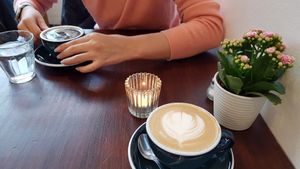 Cappuchino & coffee at Mono Cafe in Munich