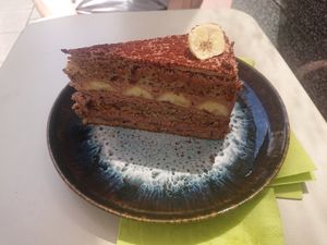 Banana-chocolate cake at Mono Cafe in Munich