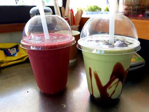 Tamarillo & Avocado fresh juice at Gado Gado  in Westport