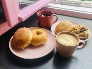Donut breakfast.  at Sammy's Berliner Donuts in Berlin