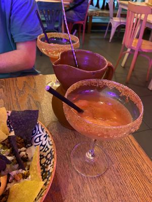 jug of frozen margarita  at Chiwawa Cantina in Gran Canaria