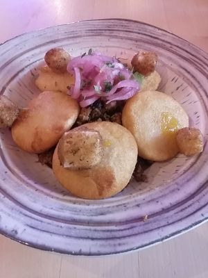 Vegan bombs with soya mince at Chiwawa Cantina in Gran Canaria