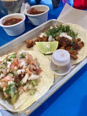 Nopal taco(specify vegan), vegan chorizo taco  at Taco + Tequila  in Savannah