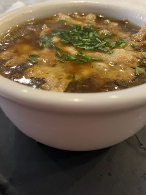 French Onion Soup at Willow Vegan Bistro in New York City