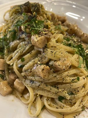 Pasta with mushrooms  at Willow Vegan Bistro in New York City
