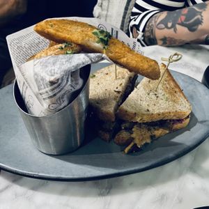 Pastrami sandwich at Willow Vegan Bistro in New York City