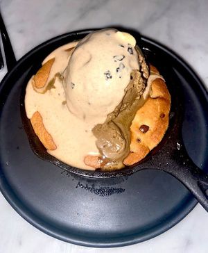 Chocolate chip cookie skillet  at Willow Vegan Bistro in New York City