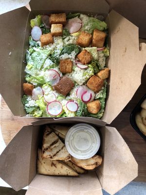 Caesar Salad with five spice tofu  at Willow Vegan Bistro in New York City
