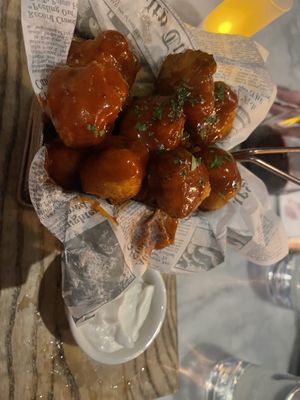 BBQ cauliflower wings  at Willow Vegan Bistro in New York City