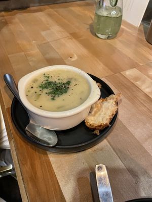 “clam chowder"  at Willow Vegan Bistro in New York City