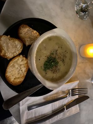 Clam chowder  at Willow Vegan Bistro in New York City