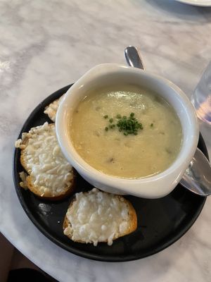 “Clam” chowder  at Willow Vegan Bistro in New York City