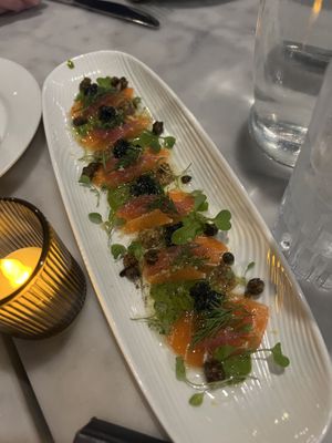 Salmon tartare   at Willow Vegan Bistro in New York City