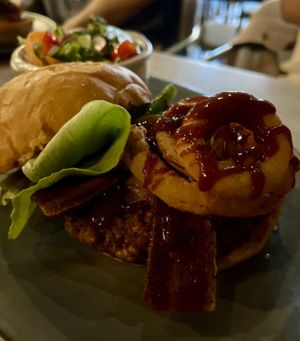 BBQ burger  at Willow Vegan Bistro in New York City
