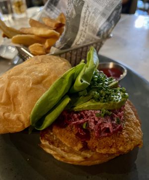 Chicken sandwich   at Willow Vegan Bistro in New York City