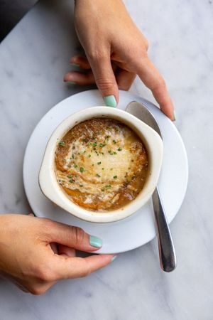 French Onion Soup at Willow Vegan Bistro in New York City