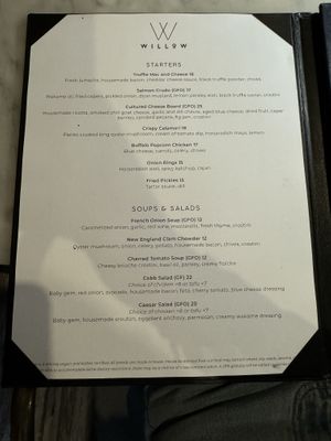 Appetizers and Salads   at Willow Vegan Bistro in New York City