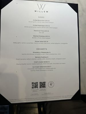 Sides and Desserts   at Willow Vegan Bistro in New York City