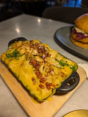 Truffle mac and cheese appetizer. Very rich and delicious! at Willow Vegan Bistro in New York City