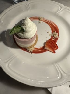 Strawberry cheesecake  at Willow Vegan Bistro in New York City