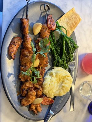 Chipotle chicken skewers   at Willow Vegan Bistro in New York City