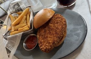 Plain chicken sandwich ordered due to allergies    at Willow Vegan Bistro in New York City