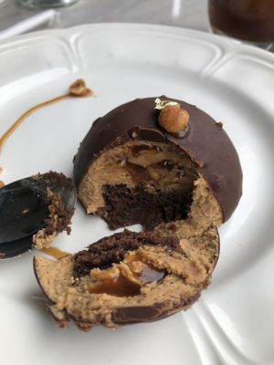 Hazelnut dome cake  at Willow Vegan Bistro in New York City