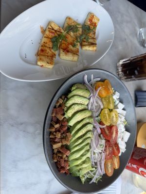 Salad and marinaded Tofu   at Willow Vegan Bistro in New York City